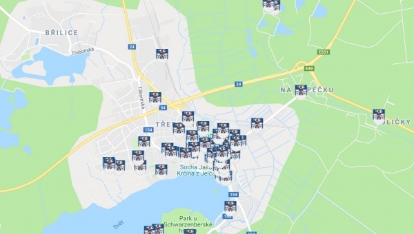 Mapa Třeboně