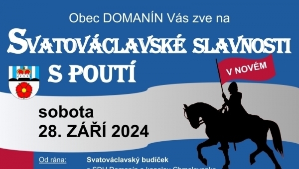 Svatováclavské slavnosti - DOMANÍN 23.9.2023, TŘEBOŇ 30. září 2023