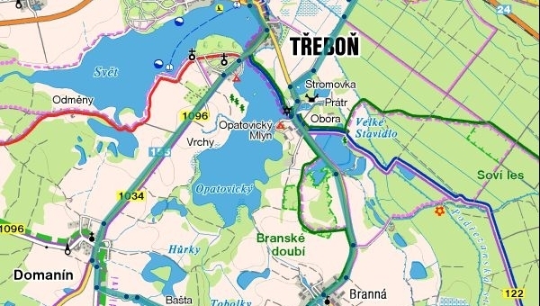 Cyklotrasa č.7 k Opatovickému rybníku 17 km