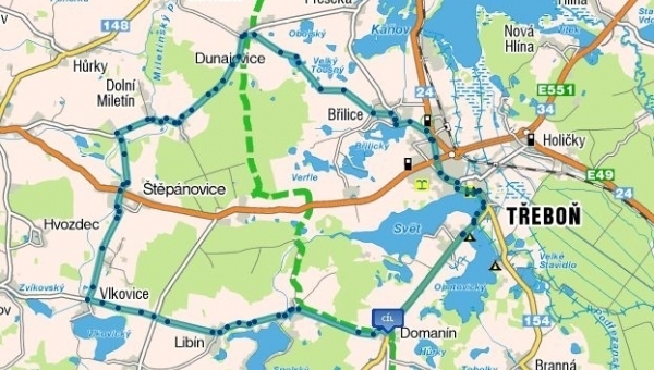 Cyklotrasa č.1 - okruh z Domanína - 28 km